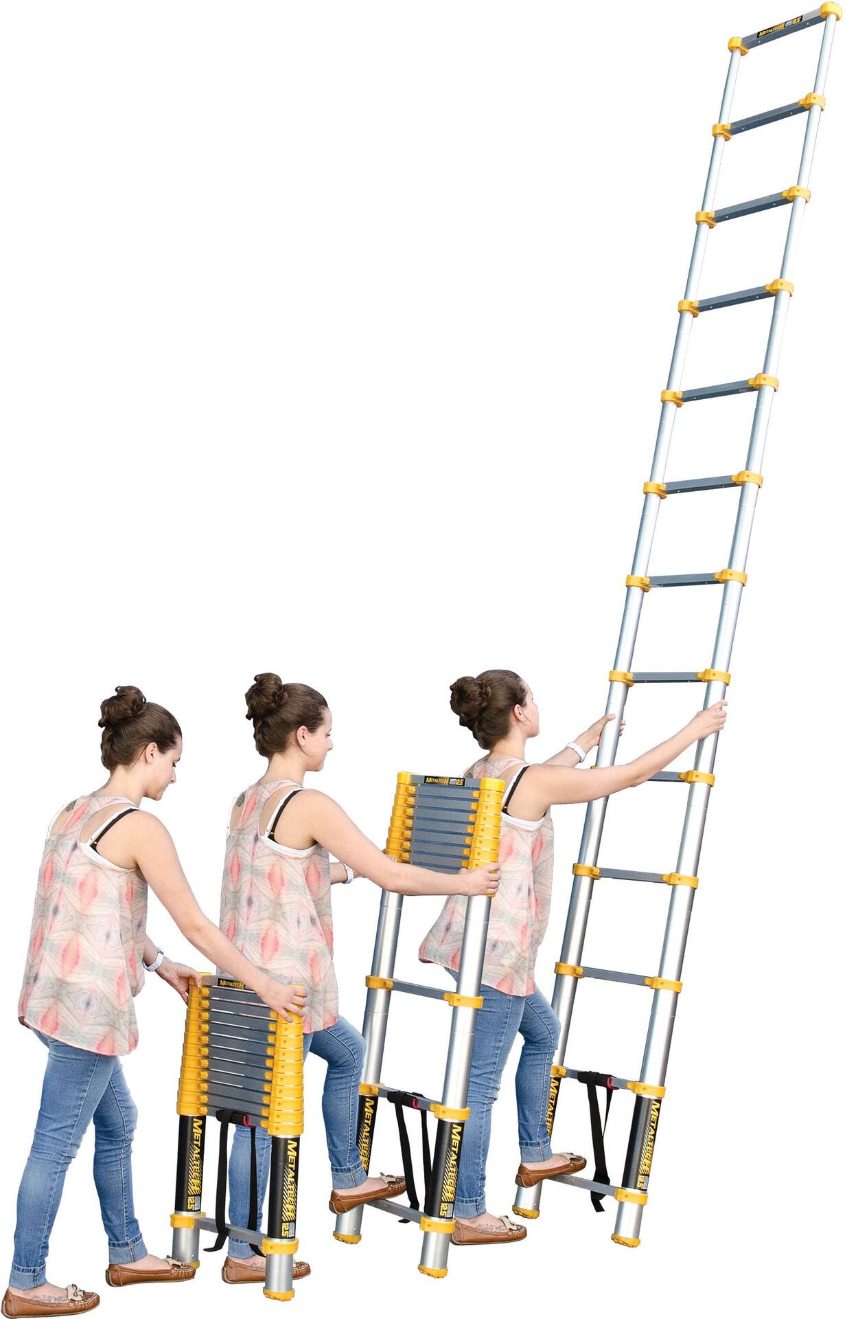 MetalTech CSA Approved Grade 1 Aluminum Telescopic Ladder 12.5 ft 250 lb Canadian Tire
