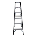 MAXIMUM Grade 1 Fiberglass Heavy-Duty Industrial Step Ladder, 250-lb, 6-ft Front_Flat