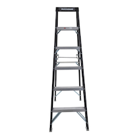 MAXIMUM Grade 1 Fiberglass Heavy-Duty Industrial Step Ladder, 250-lb, 6-ft Front_Flat