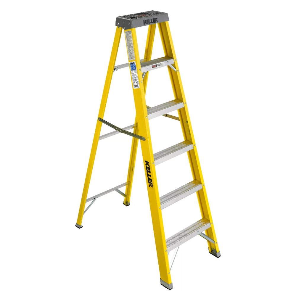 MAXIMUM Grade 1 Fiberglass HeavyDuty Industrial Step Ladder, 250lb, 6