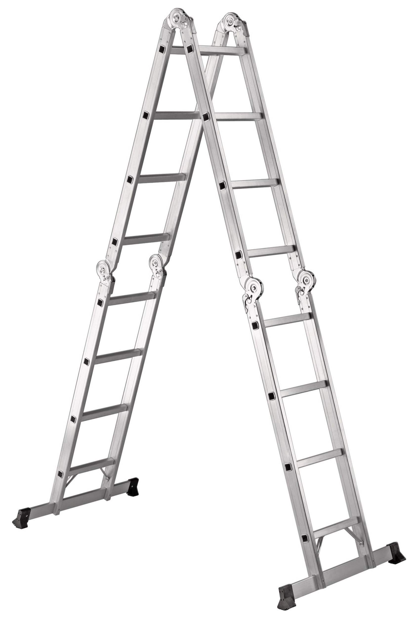 Mastercraft Aluminum Articulating Ladder, 17' Front_Angled_Right