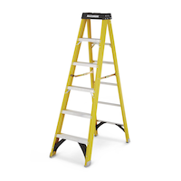MAXIMUM Grade 1A Fibreglass Step Ladder, 300-lb 6-ft Front_Angled_Left