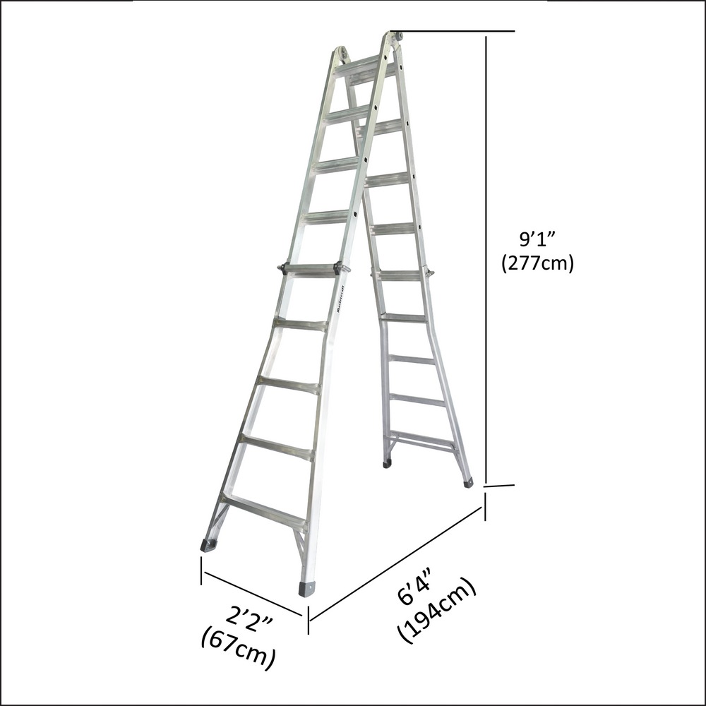 Mastercraft CSA Grade 1 Aluminum MultiTask Ladder, 21ft, 250lb