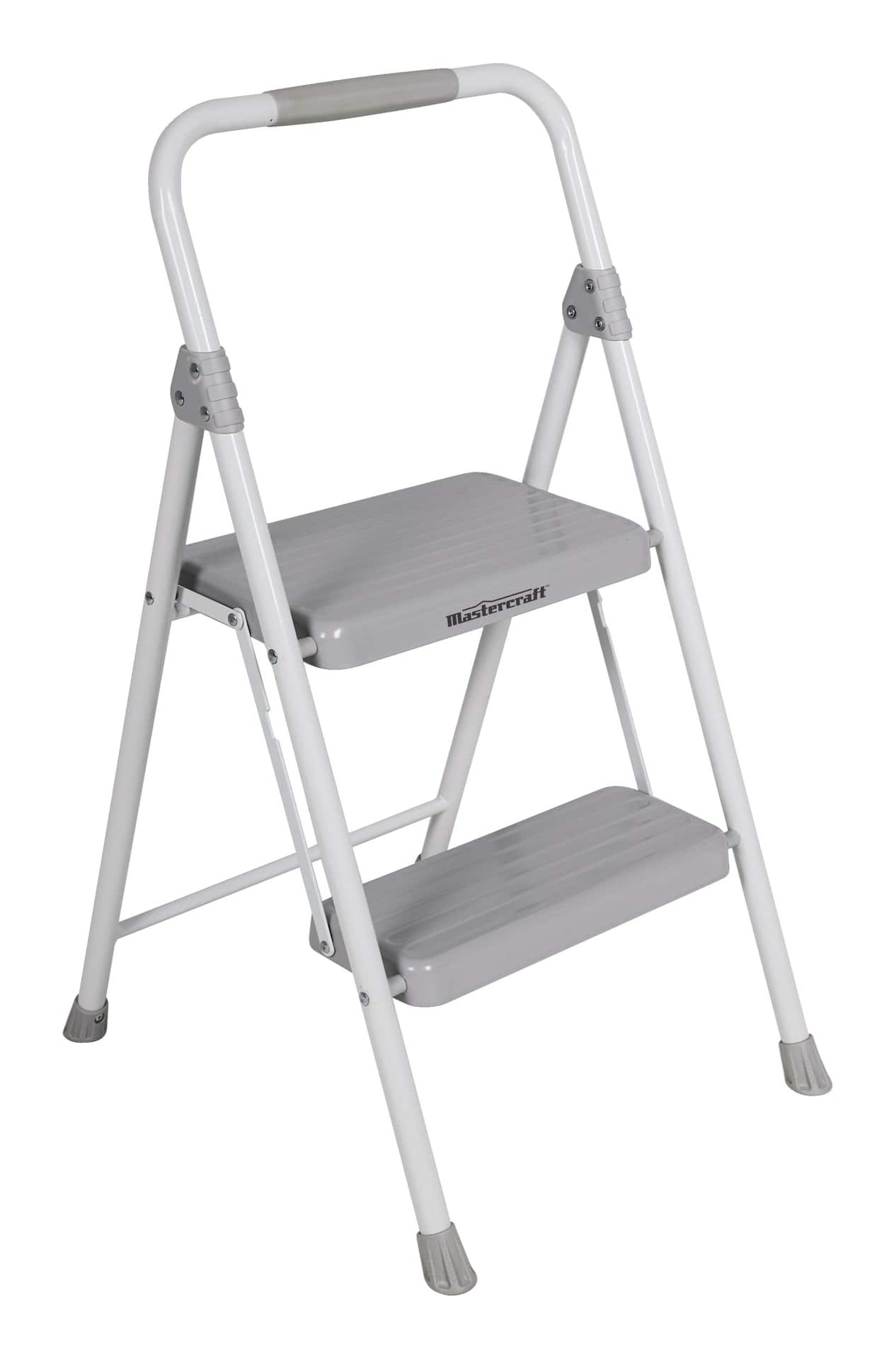 Mastercraft 2 Step Ladder Metal Folding Step Stool 225 lb 2.5 ft Canadian Tire