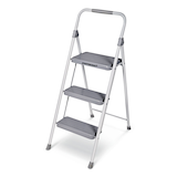 Mastercraft 3-Step Metal Folding Step Stool, 225-lb, 3.2 ft Front_Three_Fourths_Angled_Left