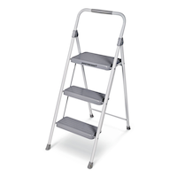 Mastercraft 3-Step Metal Folding Step Stool, 225-lb, 3.2 ft Front_Three_Fourths_Angled_Left