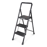 Mastercraft 3-Step Metal/Plastic Folding Step Stool, 250-lb, 3.9 ft Front_Three_Fourths_Angled_Left