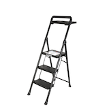 Escabeau pliant robuste en métal/plastique à 3 marches Mastercraft, 300 lb, 4,5 pi Front_Three_Fourths_Angled_Left