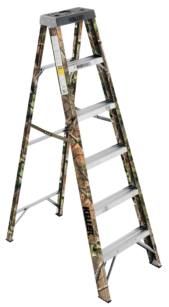 Keller Grade 2 Fiberglass Camouflage Step Ladder, 6ft, 225lb