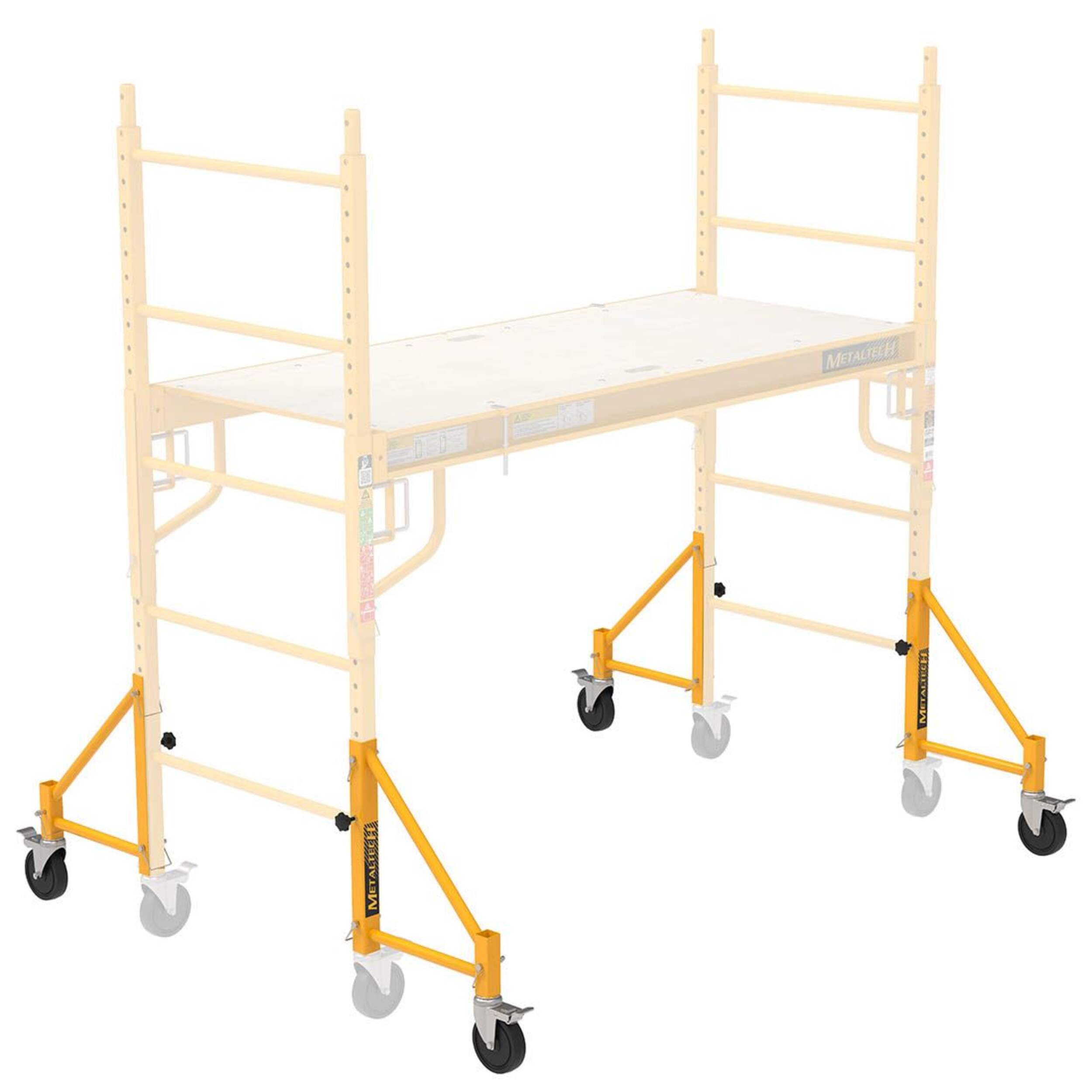 MetalTech Baker Scaffolding Safety Accessory Outriggers with Castors, 4-pk, 14-in Front_Angled_Right