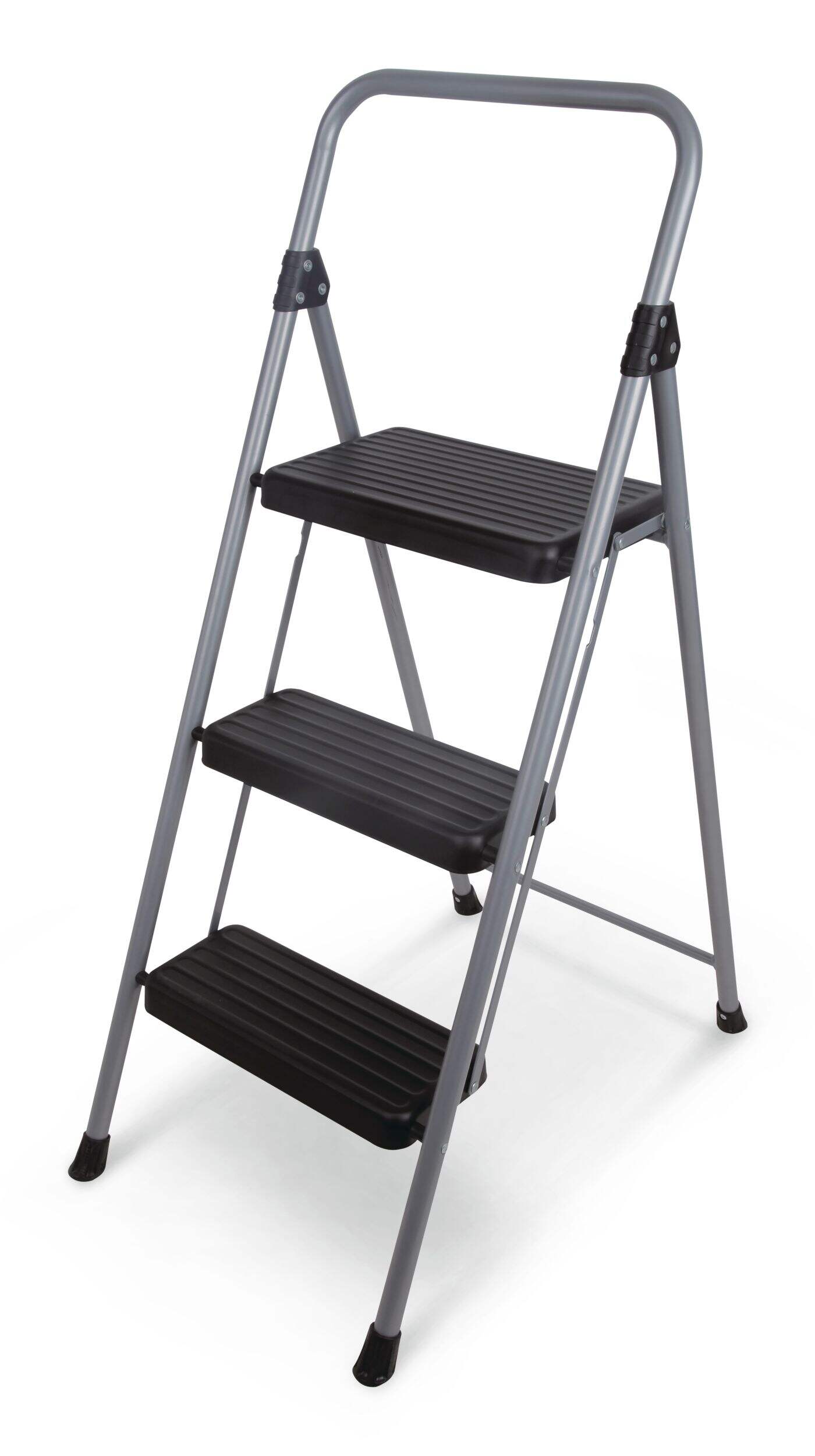 3-Step Iron/PP/PVC Slim Step Stool, 225-lb Capacity, 3.5ft Front_Angled_Left