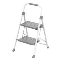 Wire King Steel Compact 2-Step Stool, 225-lb Load Capacity Front_Angled_Left
