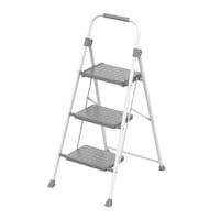 Wire King Steel 225-lb Capacity 3-Step Foldable Stool, Easy to Fold Front_Angled_Left