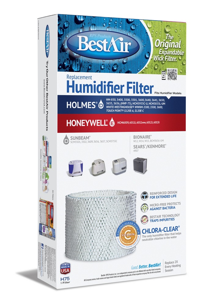 BestAir H75PDQ4 Humidifier Replacement Paper Wick Filter For Holmes