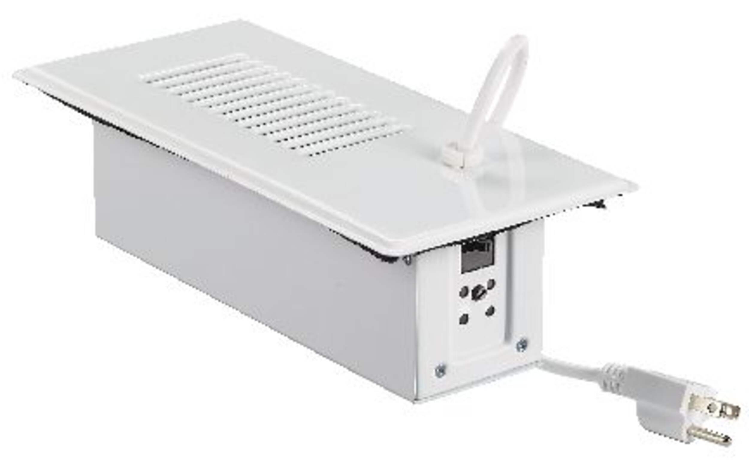 Cyclone Register Booster Fan Plus with Built-In Thermostat, White Front_Angled_Left