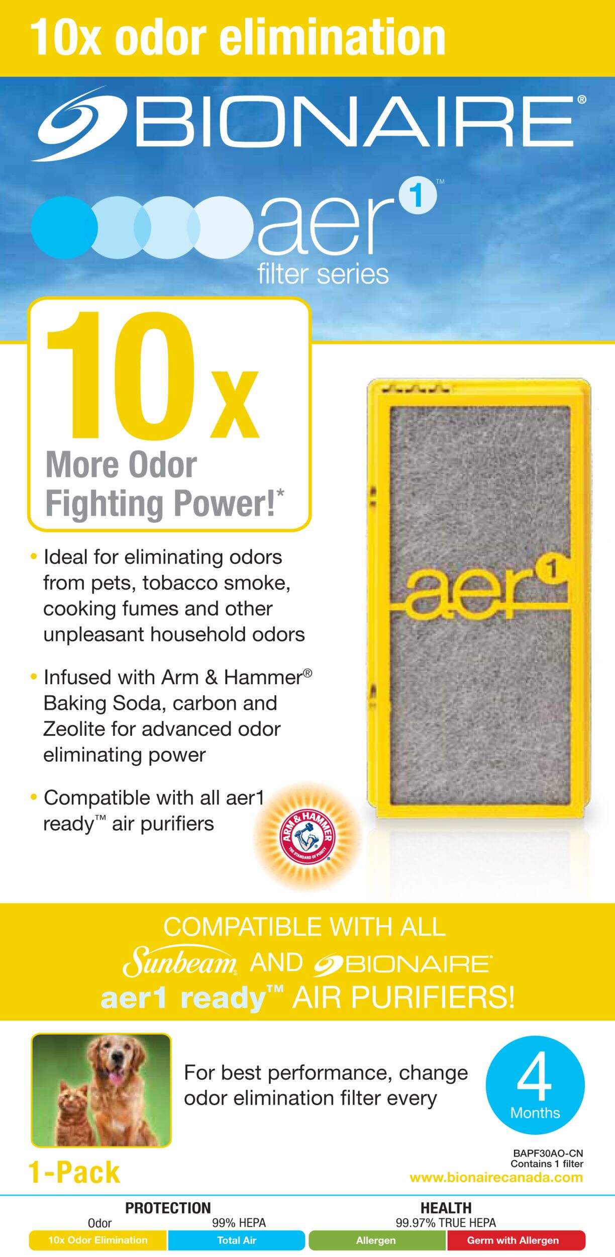 Bionaire aer1 airbutler HEPA Air Filter, Remove Dust & Household Odours