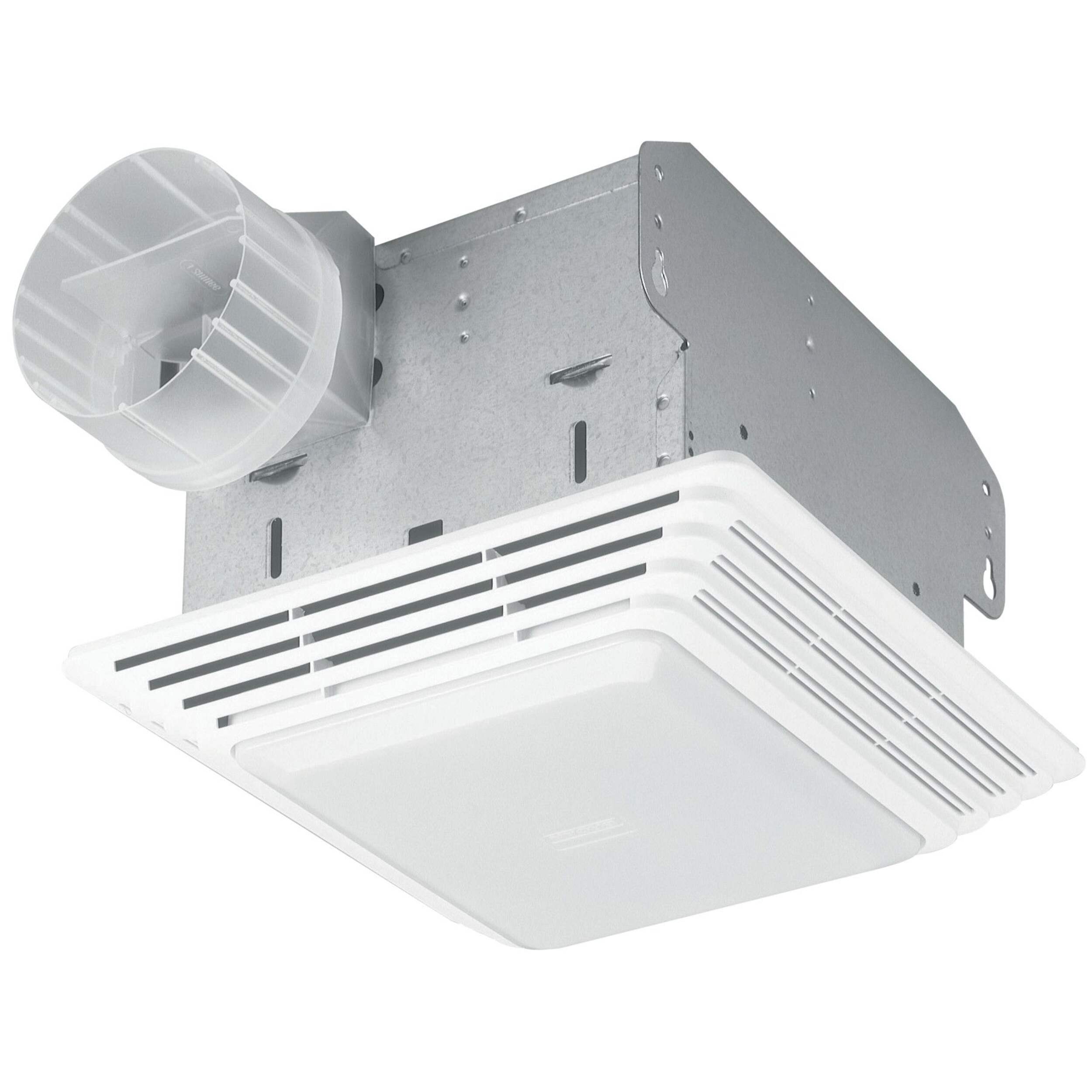 Broan® 70 CFM 3.5 Sone Bathroom Fan with Light, White Bottom_Plunge
