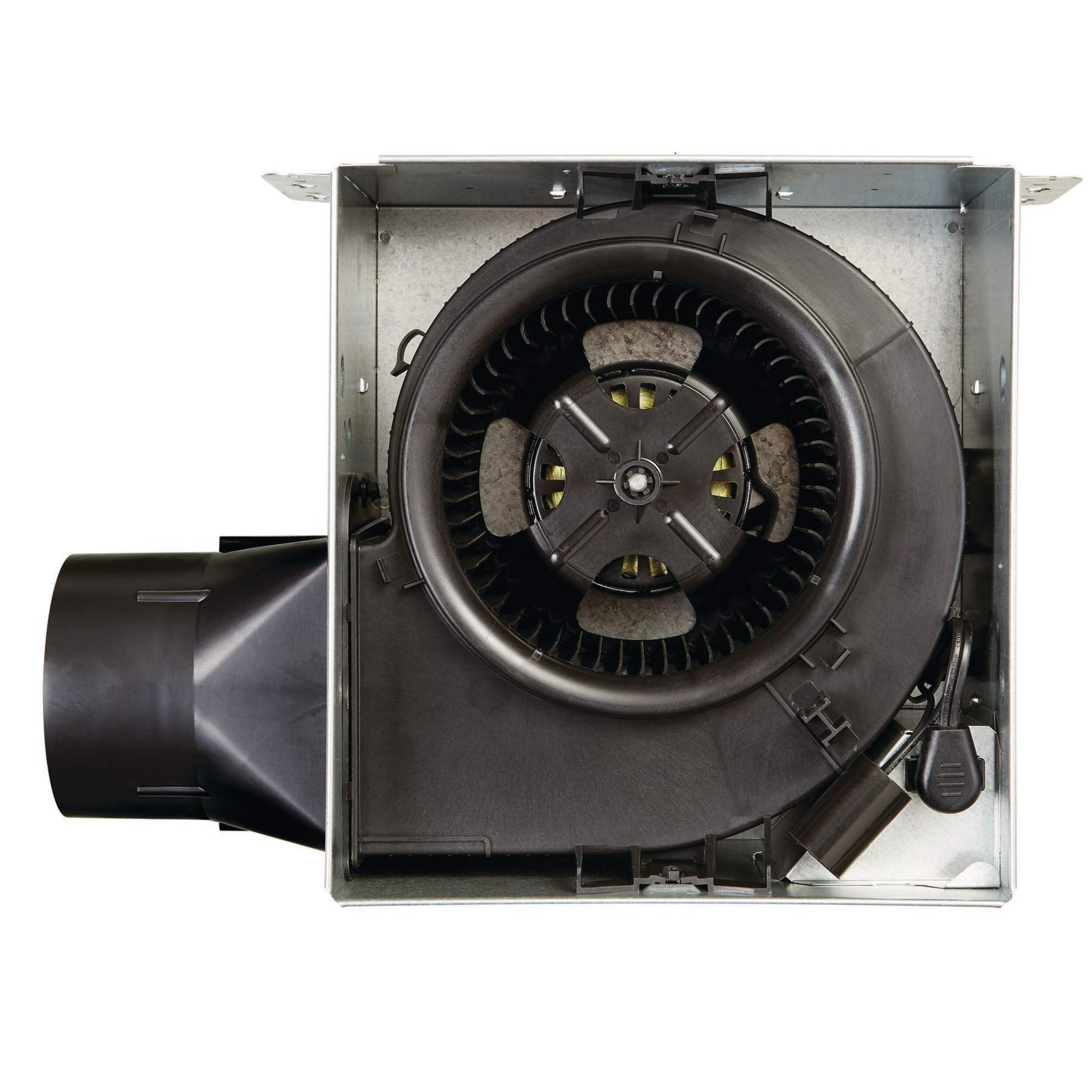 Broan® 80 CFM 0.7 Sone Bathroom Fan with CLEANCOVER™ Grille, White Overhead_Flat