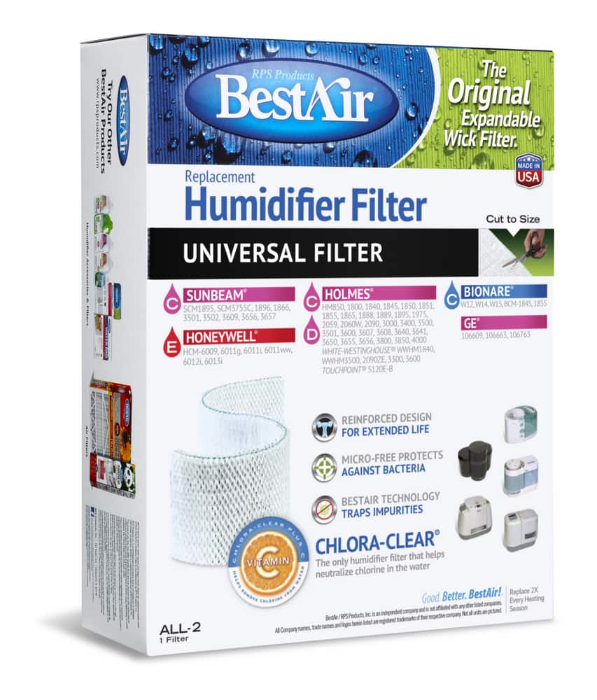 HQRP 2-Pack Wick Humidifier Filter Compatible with Bionaire BWF1500 BWF1500-UC BWF1500CS BWF75 BWF75-CN Type D Replacement Plus HQRP Coaster 