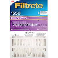 3M™ Filtrete™ Micro Allergen, Bacteria & Virus, 1550MPR Filter, 16 x 25 x 4-in Front_Flat