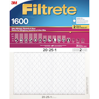 3M™ Filtrete™ Ultra Allergen, Bacteria & Virus, 1600MPR, 20 x 25 x 1-in, 2-pk Front_Flat