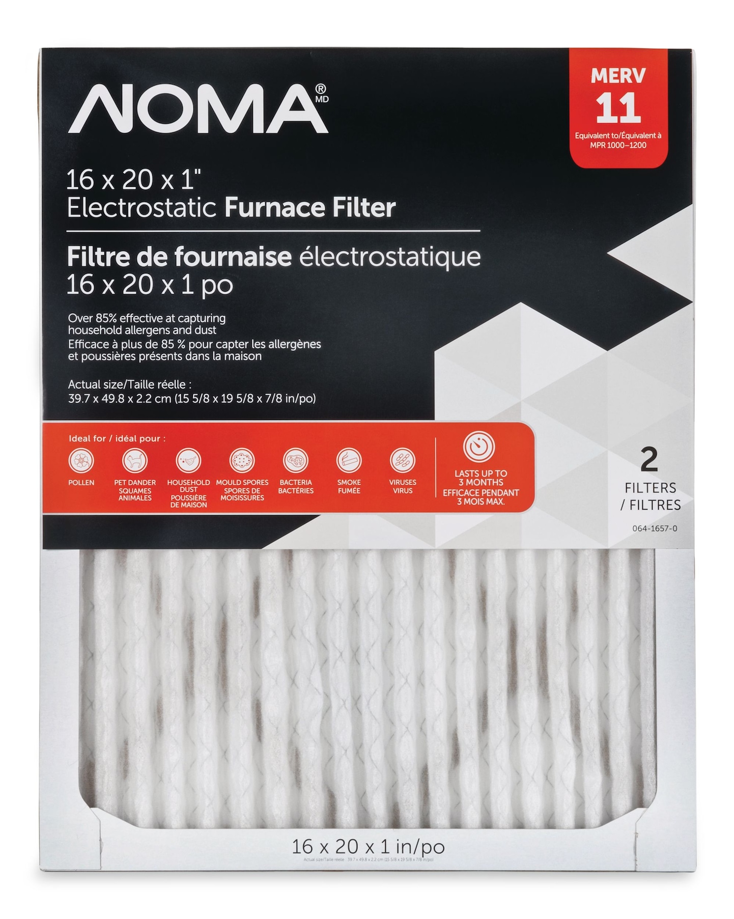 NOMA Merv 11 Furnace Filters, 2pk, 16 x 20in Canadian Tire