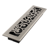 Imperial Wonderland Decorative Steel Floor Register, Adjustable, Brushed Nickel, 2.25-in x 12-in Front_Angled_Left