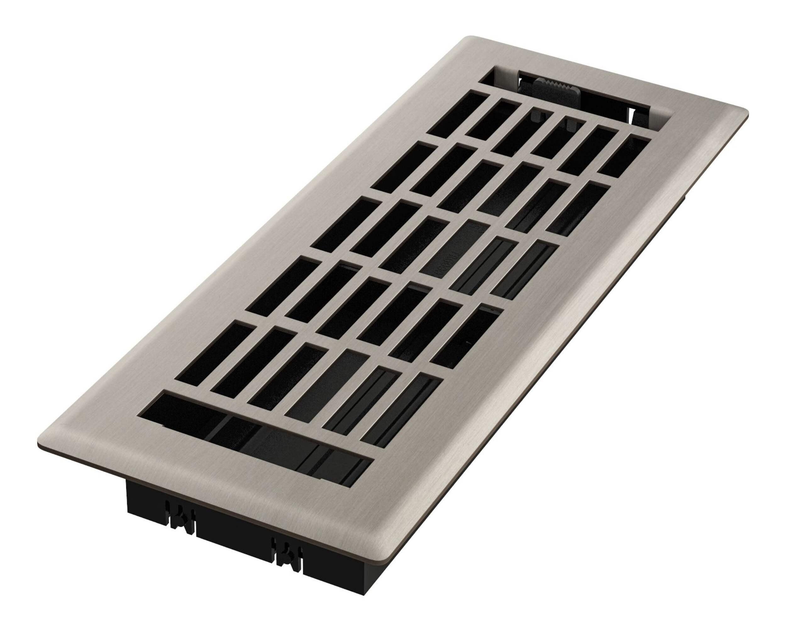 Imperial Geneva Decorative Steel Floor Register, Adjustable, Brushed Nickel, 3 x 10-in Front_Angled_Left