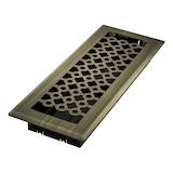 Imperial San Francisco Decorative Steel Floor Register, Adjustable, Vintage Brass, 3 x 10-in Overhead_Plunge