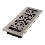 Imperial Wonderland Decorative Steel Floor Registers, Adjustable, Brushed Nickel, 3 x 10-in, 3-pk Overhead_Plunge