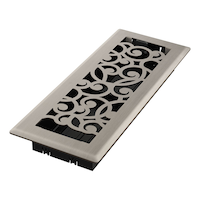 Imperial Wonderland Decorative Steel Floor Registers, Adjustable, Brushed Nickel, 3 x 10-in, 3-pk Overhead_Plunge