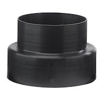 Dundas Jafine INC34EZW Plastic Duct To Duct Increaser, Black, 3-in to 4-in Front_Elevated