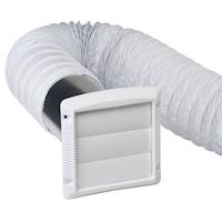 Dundas Jafine EXWTZW Bathroom and Utility Wall Vent Kit, 4-in x 5-ft Flexible Vinyl Duct
