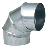 Imperial 30 Gauge Adjustable Stove Pipe Elbow, Galvanized Steel, 5-in Diameter, 90-Degree Front_Angled_Right