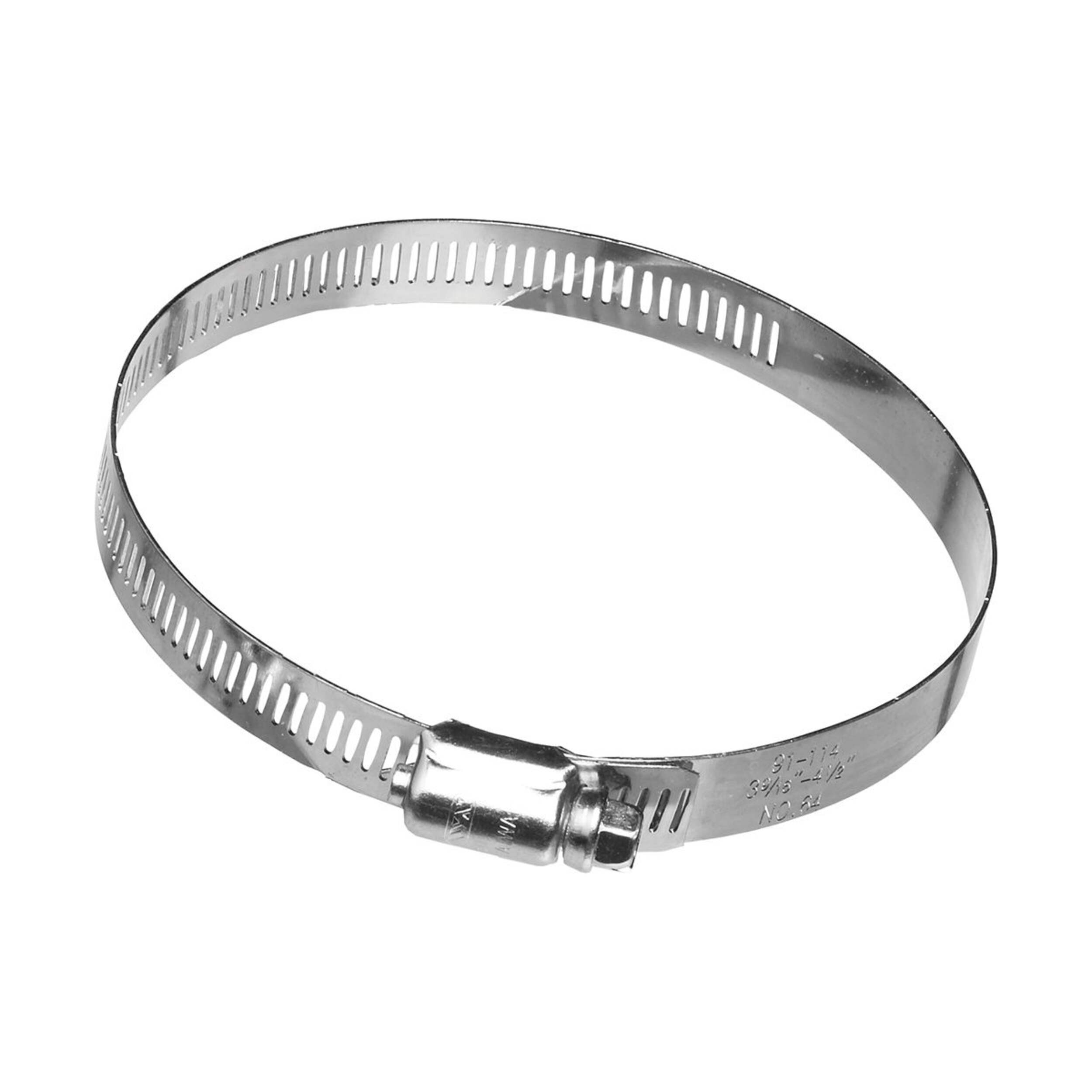 Dundas Jafine MC4ZW Heavy Duty Galvanized Steel Worm Gear Clamp, 4-in Front_Three_Fourths_Angled_Right