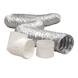Dundas Jafine TD48D2DZW ProFlex™ Dryer To Duct Connector Kit, UL94-Rated, 4-in x 8-ft ProFlex Duct Composite_or_Mixed