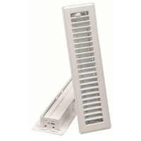 Imperial Louvered Steel Floor Register, Adjustable, White, 2-1/4 x 12-in