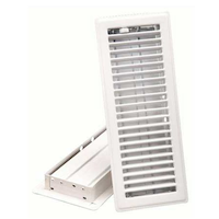 Imperial Louvered Steel Floor Register, Adjustable, White, 4 x 12-in Composite_or_Mixed