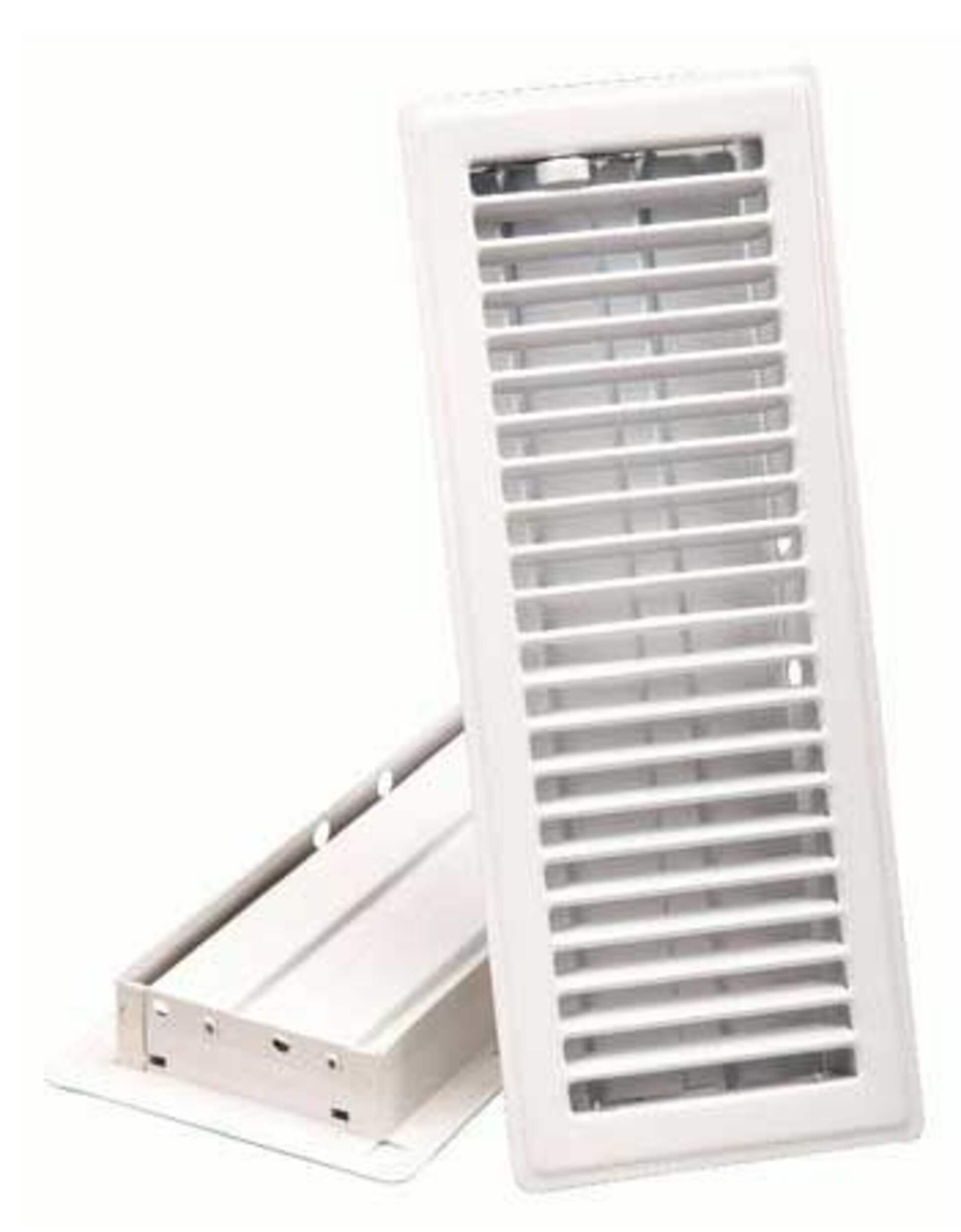 Imperial Louvered Steel Floor Register, Adjustable, White, 4 x 12-in Composite_or_Mixed