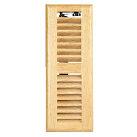 Imperial Louvered Wood Floor Register, Adjustable, Beige, 3 x 10-in Front_Flat