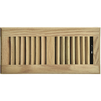 Imperial Louvered Wood Floor Register, Adjustable, Beige, 4 x 10-in