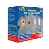 Dundas Jafine EZFXZW EzFix Replacement Vent Cap and Gasket Kit, Louvered, White, 4-in Front_Angled_Right
