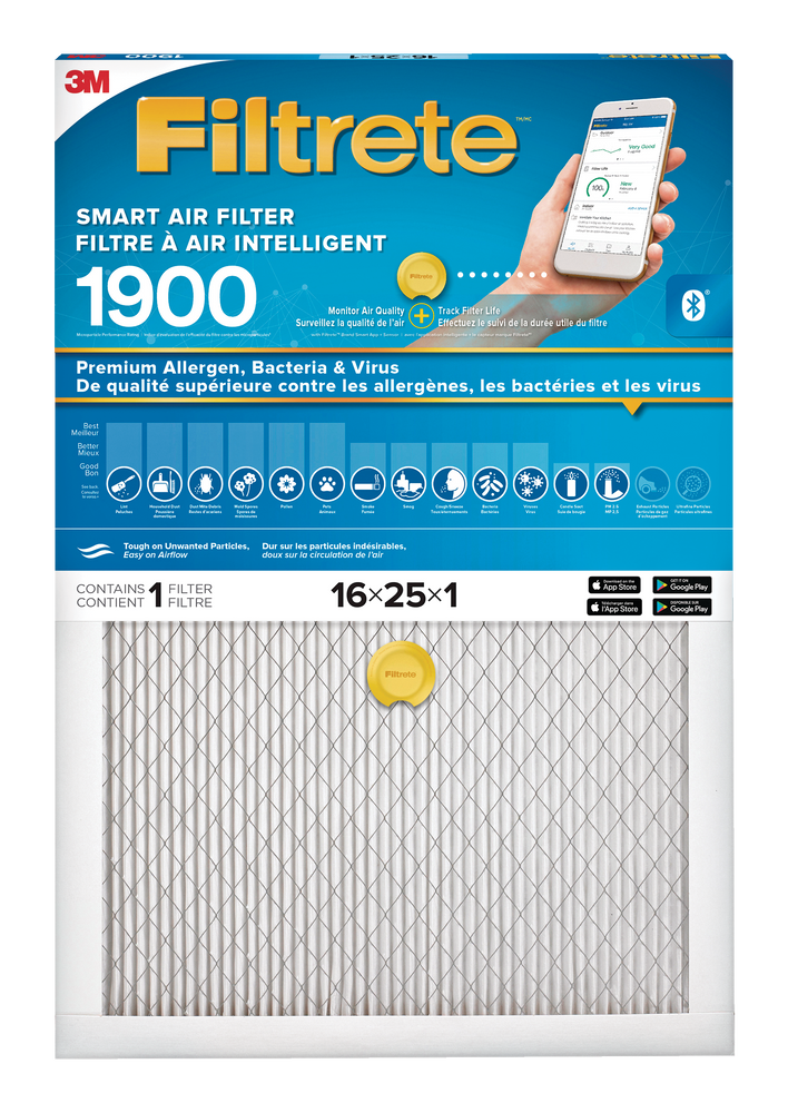 Filtre à air intelligent 3M Filtrete, haut de gamme, allergènes