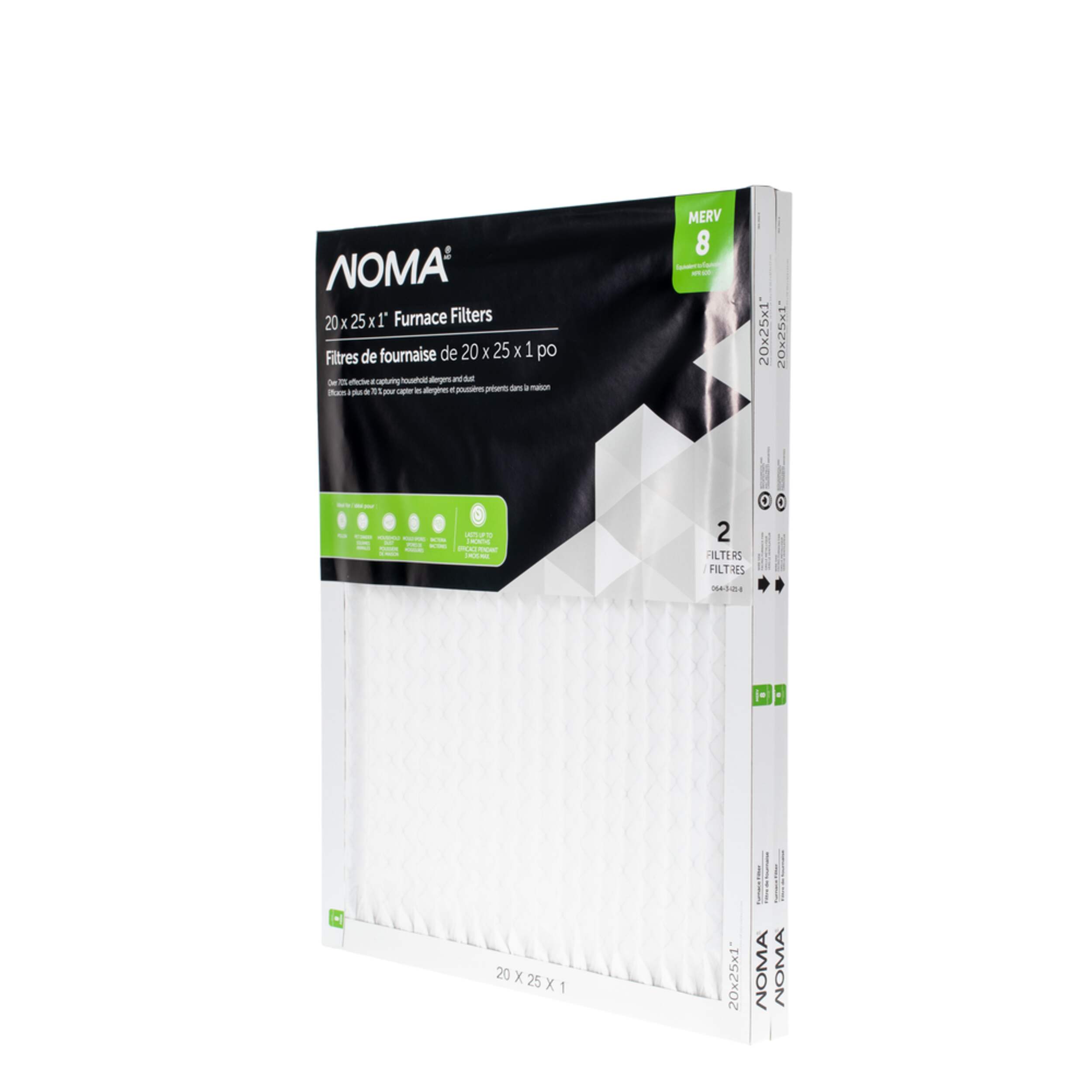 NOMA MERV 8 Furnace Air Filters, 20 x 25 x 1in, 2pk Canadian Tire