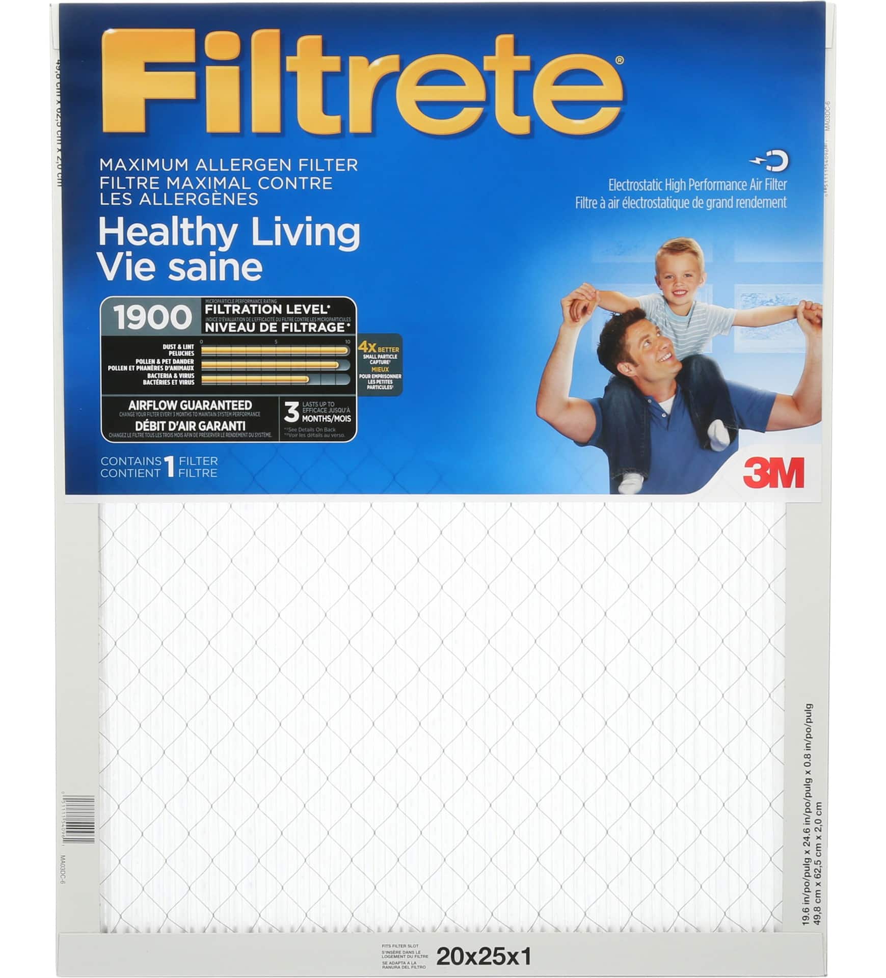 Filtrete maximum allergen reduction best sale electrostatic pleated air filter
