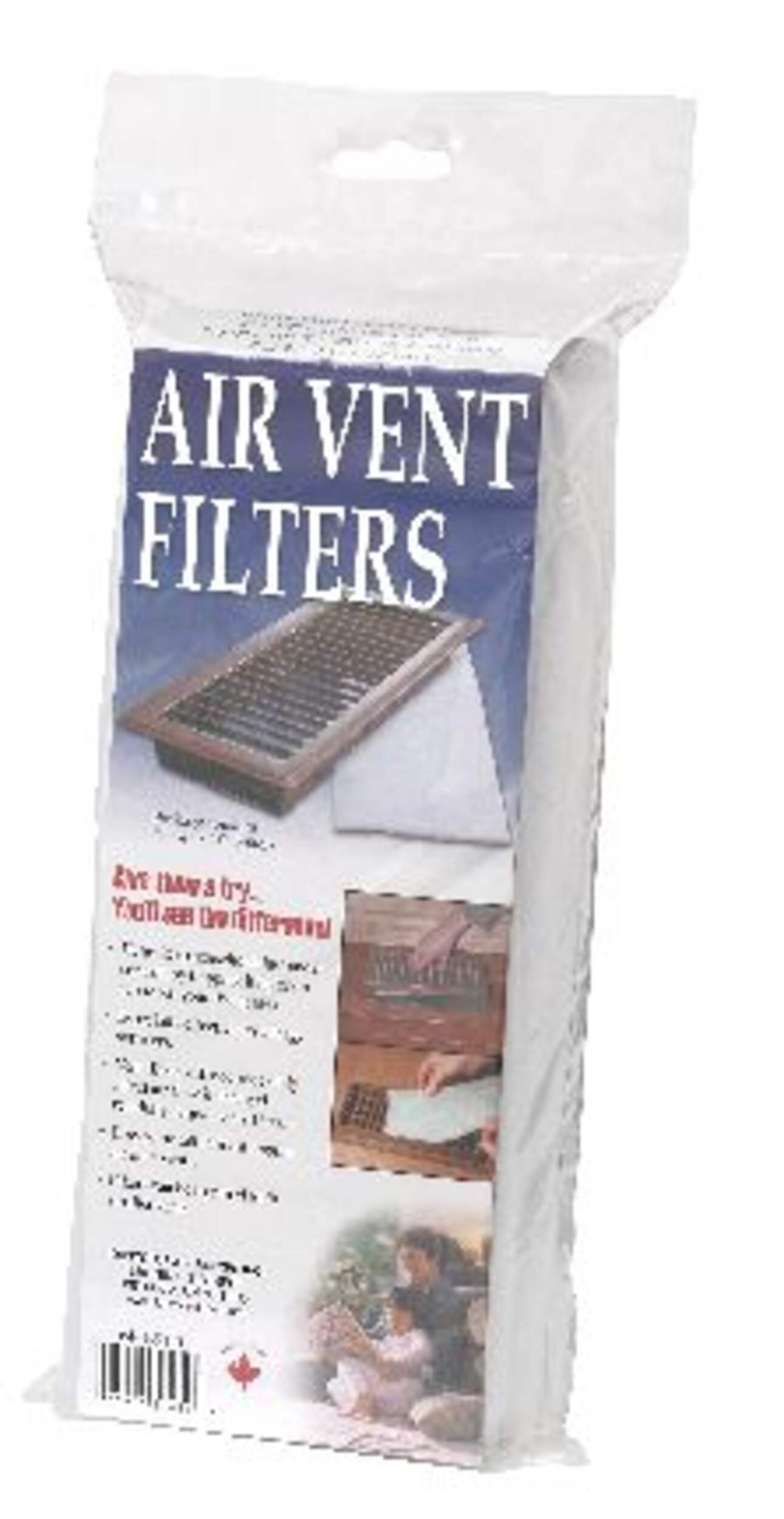 Duststop Trimmable Polyester Air Vent Filters, 4 x 10-in, 12-pk Front_Three_Fourths_Angled_Left