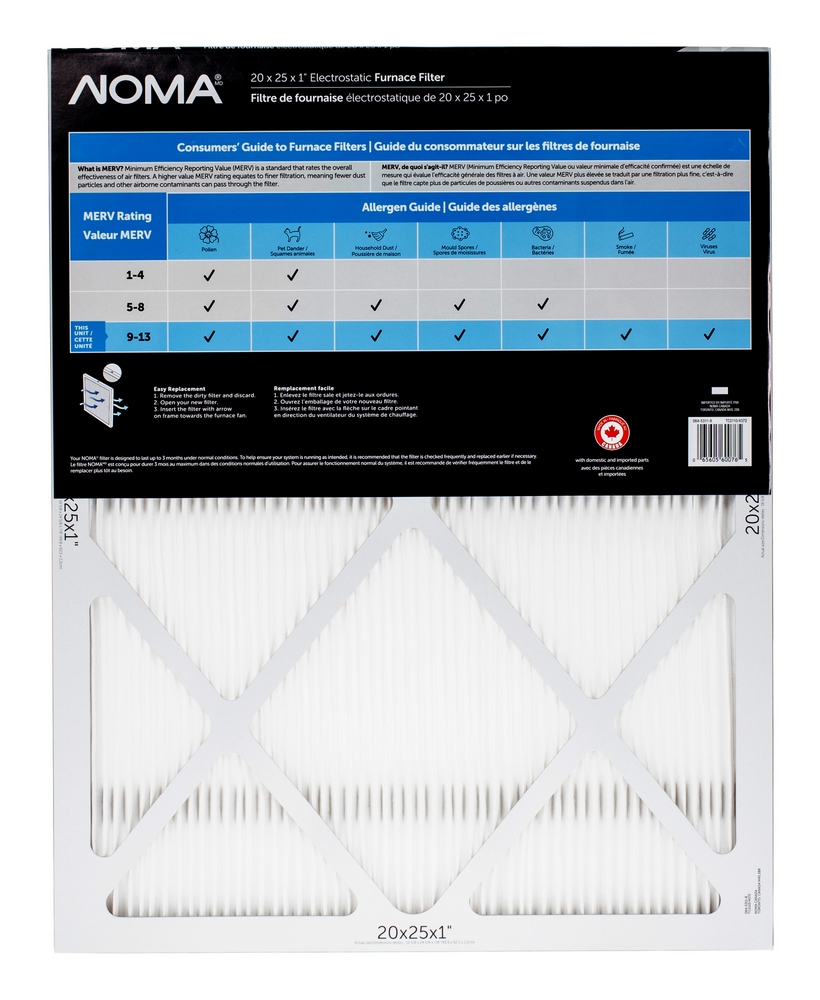 NOMA MERV 11 Furnace Filter, 20x25x1in Canadian Tire