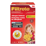 Filtrete™ 3M Allergen Defense Micro Allergen Deep Pleat Filter, 16 x 25 x 4-in, 3-pk Front_Flat