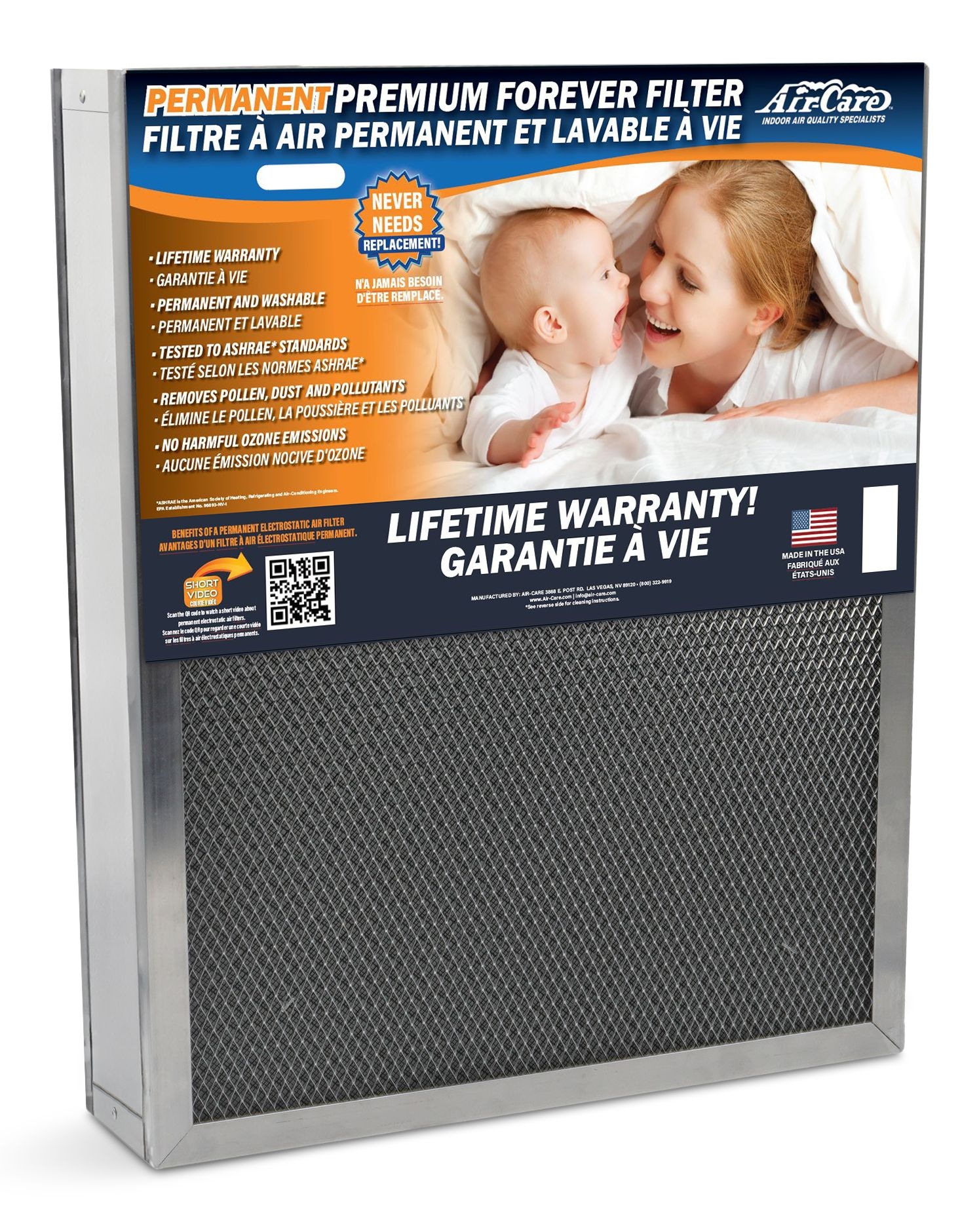 AirCare Premium Permanent Washable Furnace Filter, 20in x 25in x 5