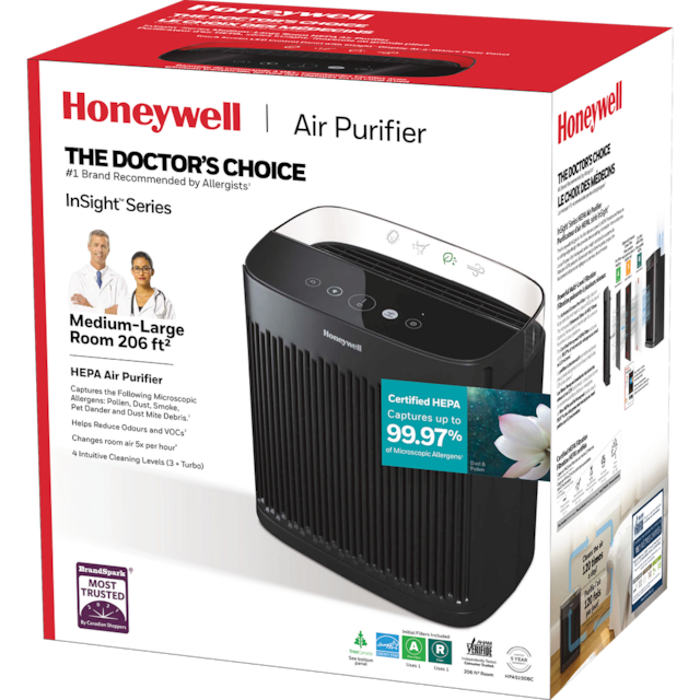 Honeywell HPA5150BC InSight True HEPA Air Purifier, Removes Allergens